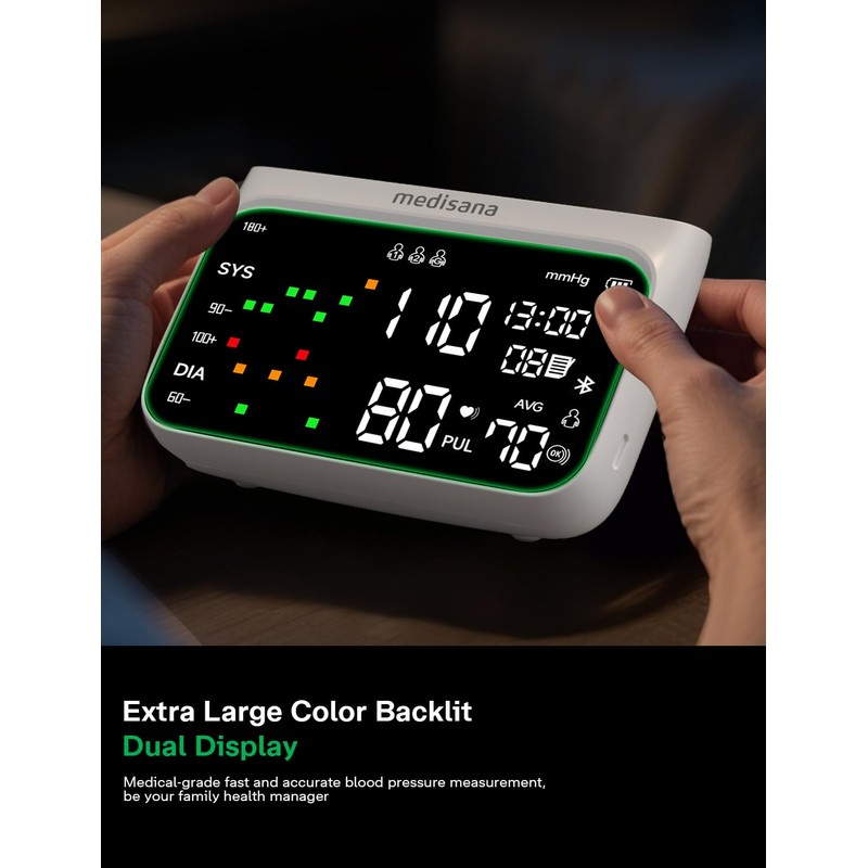 Medisana Cordless Arm Blood Pressure Monitor, Bluetooth Smart Blood Pressure