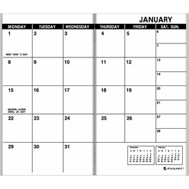 RECYCLED MONTHLY PLANNER REFILL, 3-1/2 X 6-1/8, 2014-2015