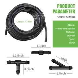 Qurbuns Windshield Washer Hose Kits, 13Ft Washer Fluid Hose with T-Type Y-Type I-Type 30 Pcs Hose Connectors, Car Water Pumps and Nozzles Connect Kit, Univerasl for Most Car Windshield Wash Repair