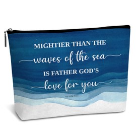 Christian Gifts for Women, Christian Makeup Bag, Small Cosmetic Travel Bag, Friendship Birthday Gifts for Women Friends, Waterproof Canvas Makeup Bag for Travel Essentials-D33