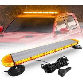 31 Inch Low Profile Rooftop Emergency Strobe Lightbar Full Aluminum Flashing Safety Warning Traffic Advisor for OLIVERLight Color: Amber, Rated Power: 130, Beam Angle: Spot