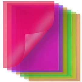 Binditek 20 Pack 10 Mil PVC Binding Presentation Covers, Letter Size, Square Corners, Un-Punched, Multi Color, Office Supplies
