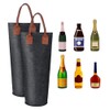 Single Bottle Wine Tote Bag Portable Felt Insulated Padded Thermal