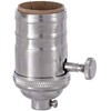 B&P Lamp® 3-Way, Turned Brass Lamp Socket (E26) with Satin