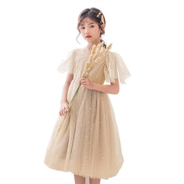 Kayiyasu Girls' Dress, Piano Recitals, Children's Dress, Formal Dress, Star Pattern Decoration, Elegant, Concerts, Weddings, Kindergarten Entrance Ceremonies, Children's Clothes, 43.3 - 66.9 inches