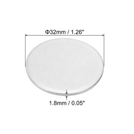 PATIKIL 32mm Steel Disc, 30Pcs Metal Stamping Blanks Tags Circle Round Metal Plate Strike DIY 304 Stainless Steel for Laser Engraving Stamping Craft Name Tag