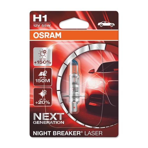 OSRAM NIGHT BREAKER LASER H1, next generation, 150% more brightness,