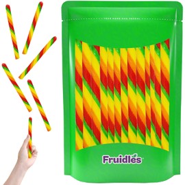Fruidles Swirl Candy Cane Sticks Suckers, Old-Fashioned Multicolored Lollisticks, Individually Wrapped, 5.3/4" Inch, 0.75 oz each, 12-Pack (Pucker-Up Cherry)