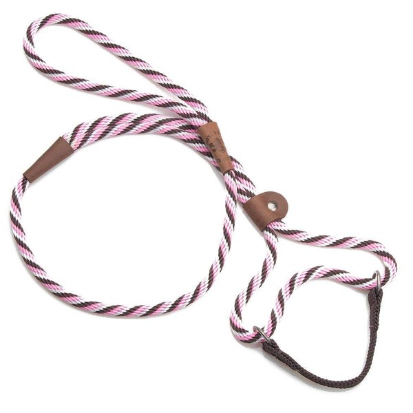 Mendota Pet Dog Walker, Martingale Style Leash - Leash & Collar Combo, Made in The USA - Pink Chocolate, 1/2 in x 6 ft - for Large Breeds