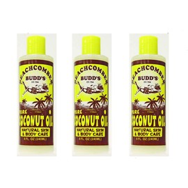 Value Pack Hawaiian Beachcomber Budd Pure Coconut Oil 8 oz. Scented- 3-Pack