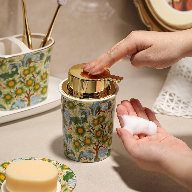 ACMLIFE Foaming Hand Soap Dispenser, Ceramic Soap Dispenser with Pump,