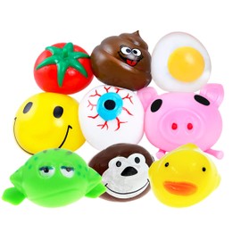 JA-RU Splat Ball Squishy Fidget Balls (2 Balls Assorted) Squishy Egg & Poop Funny Fidget Toys for Kids & Adults. Stress Relief Autism ADHD Sensory Toys. Easter Basket Stocking Stuffers. 5303-2slp