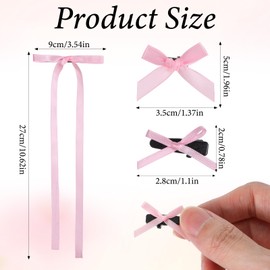 Shimmeroo 33Pcs Mini Bows for Hair,Toddler Hair Bows with Clip for Women Girls Ribbon Accessories (Black,White,Pink)