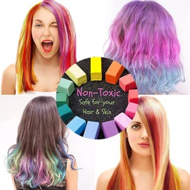 Daytoyz Washable Hair Chalk Set with Golves for Kids - Non Toxic Temporary Hair Color Dye in 24 Colors- Perfect for Parties and Cosplay DIY - Birthday Gift for Girls Age 4-12