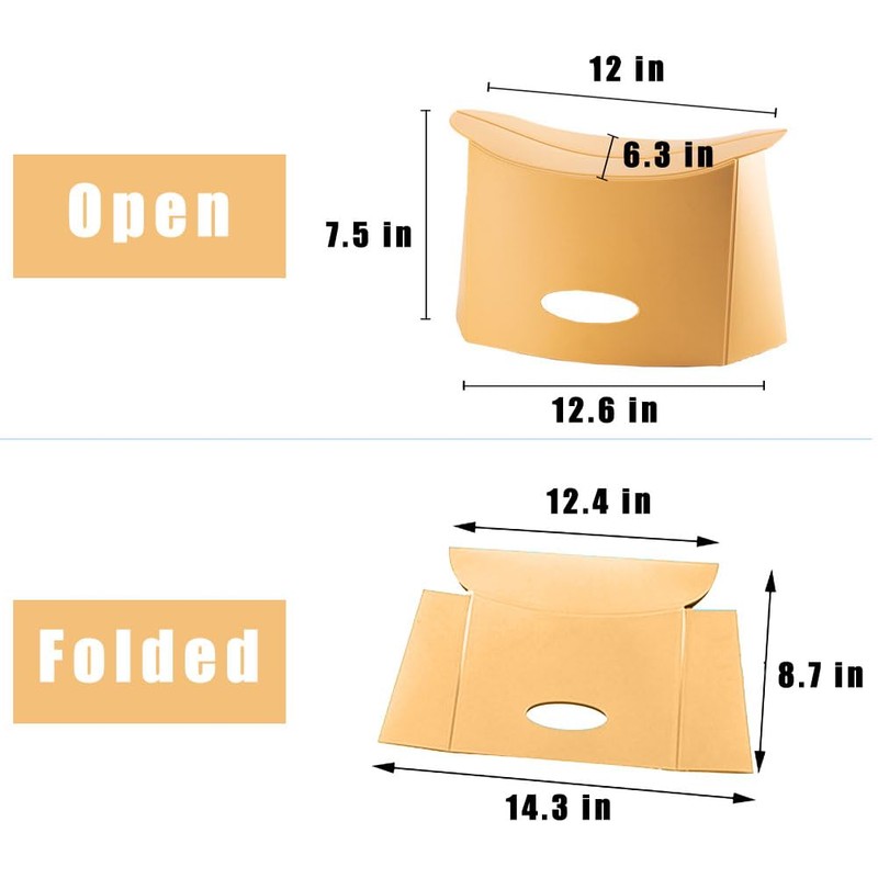 Foldable Portable Stool, Lightweight Collapsable Ultralight Folding Potty Chair for