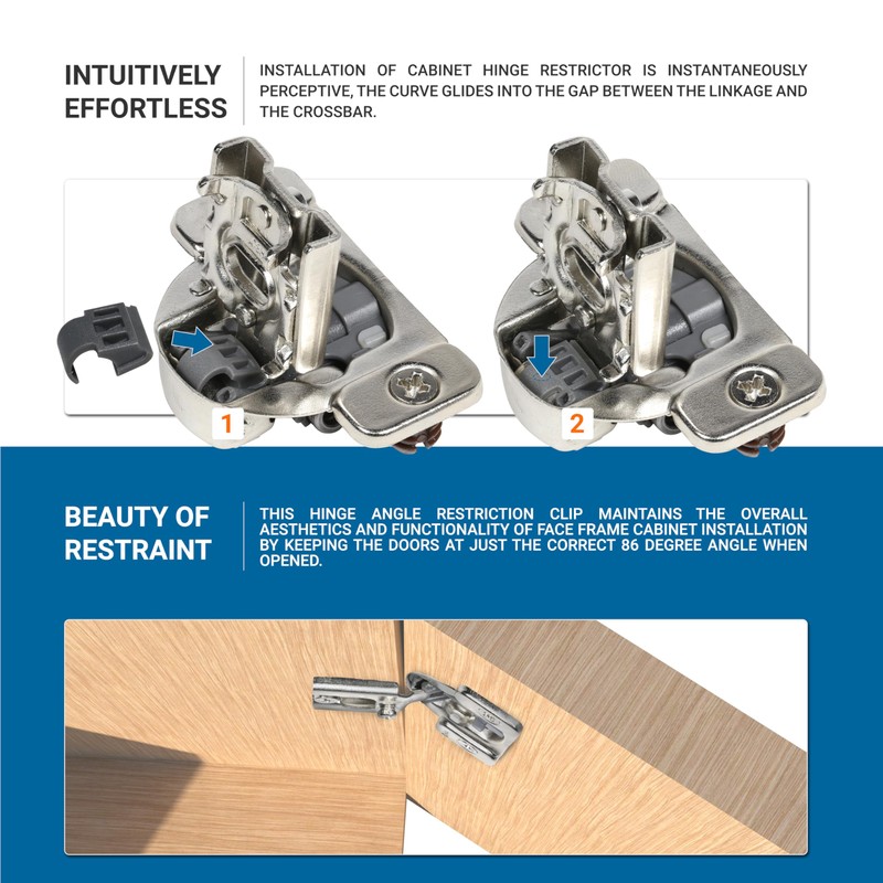 50 Pack Rok Hardware Angle Restrictor Restriction Clips for Face