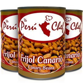 Peruchef Frijol Canario en Lata 20 oz | Canary Beans from Peru Can 3 Pack