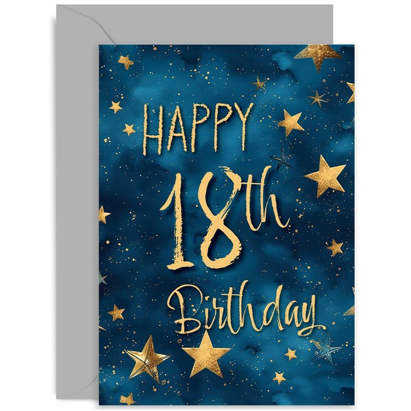 Stylish Star Sky 18th Birthday Card for Men - Teenager