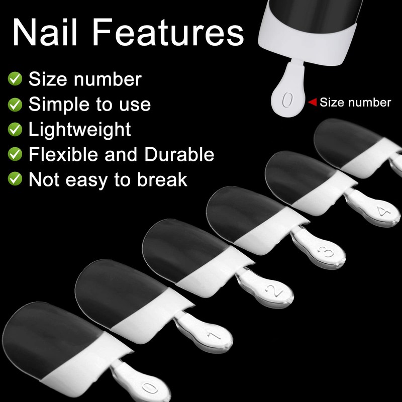 MWOOT 140 Pieces French Acrylic False Square Nails Tips, Full