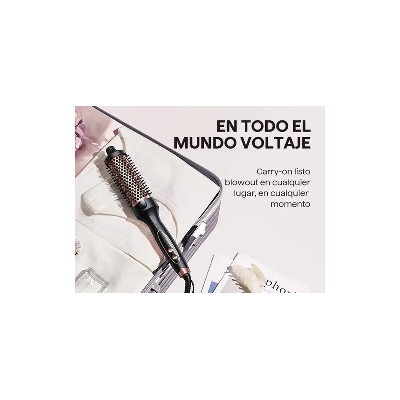 Cepillo Térmico Wavytalk, Cepillo Redondo De Cerámica, Oro R