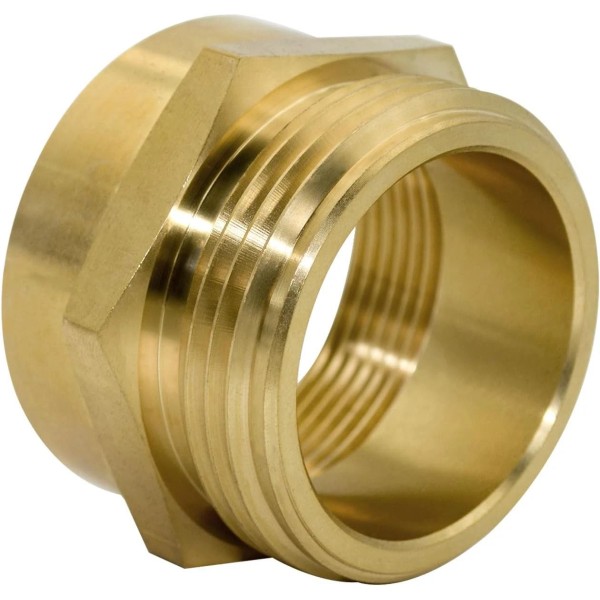 No Brand Fire Equipment Brass Hexagonal Fitting, 1-1/2" NPT Female
