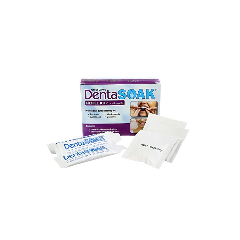 DentaSOAK Refill Kit - Mouthguard, Retainer, Denture, Appliance Cleaner –