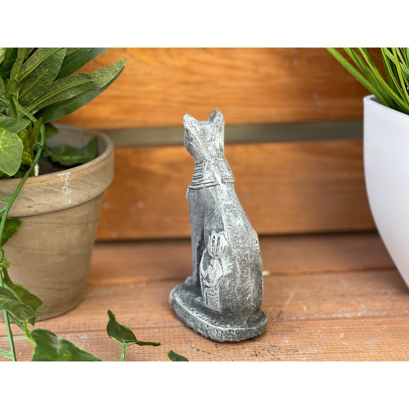 stoneandstyle Stone Figurine Small Cat Bastet Goddess Frost-Proof Cast Stone