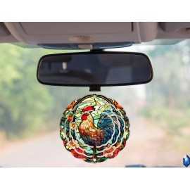 Unbranded Stained Glass Rooster 3inch Wind Spinner Birthday Christmas Gift