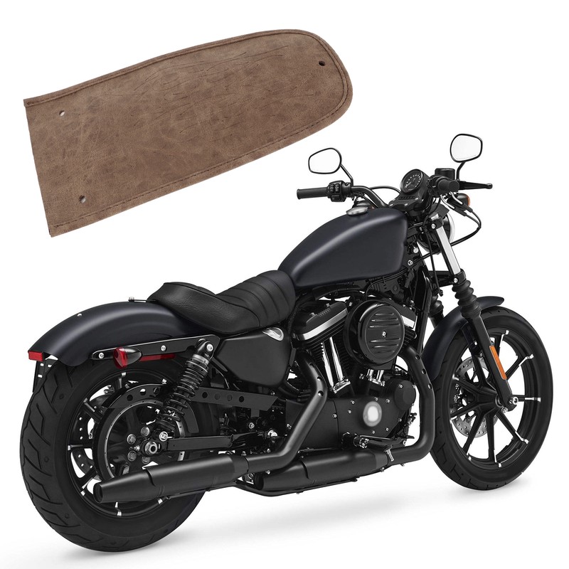 Motorcycle Fender Bib Cover Artificial Leather Decorative Pad Flame Pattern