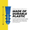Qualihome Ribbed Plastic Drywall Anchors - Wall Anchors for Drywall