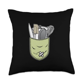Cooking Gifts Gourmet Meal Food Chef Culinary Pocket Cook Throw Pillow, 18x18, Multicolor