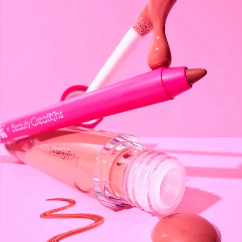 Labial Líquido Beauty Creations Acabado Brillante Color Rosa Plateado