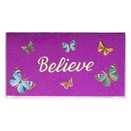 3 Year Pocket Calendar Planner with Free Note Pad, Bling Glitter Wildlife & Animals (Believe Butterflies, 2026-2028)