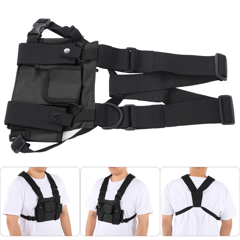 Chest Pack Adjustable Multi Pocket Functional Harness Front Vest Rig