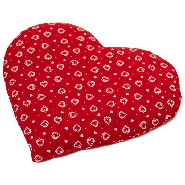 Organic Spelt Cushion Heart Approx. 30 x 25 cm – Hearts Red – Heat Cushion – Grain Cushion – A Charming Gift