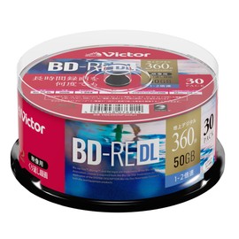Victor BD-RE VBE260NP30SJ1 Repeated Recording (2 Layer/1-2x Speed, 30 Sheets), White