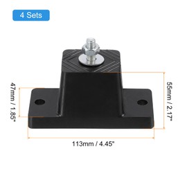 sourcing map 4 Pcs 4.33x1.81x2.17 Inch Anti-Vibration Isolator Mounting Bracket, Rubber Shock Absorber Mini Split Stand Brackets for Air Conditioner Compressors Condenser