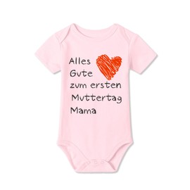 BesserBay Baby Romper Bodysuit, Short Sleeve - First-Time Mother - Pink First Mother's Day