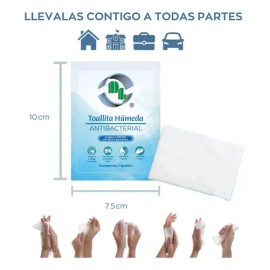 Toallitas Húmedas Antibacteriales Caja con 100 piezas