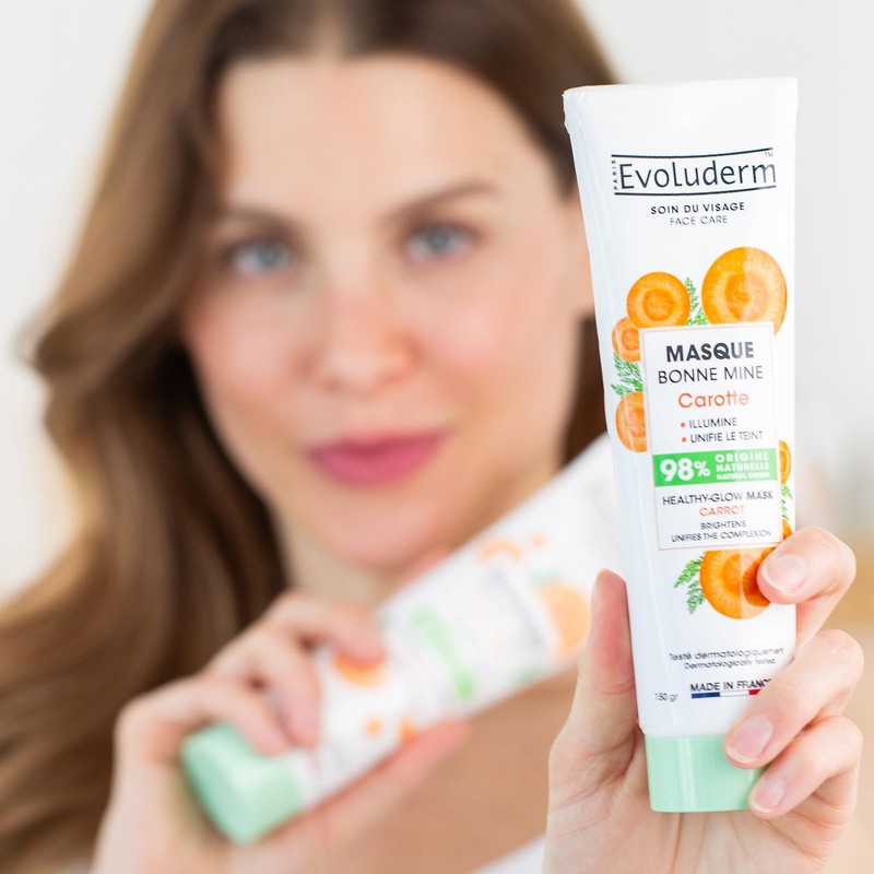 EVOLUDERM Carrot Mask 150ml 98% Natural Origin Vegan Made in