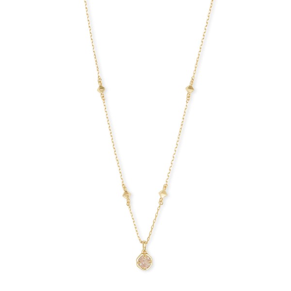 Kendra Scott Nola Pendant Necklace for Women, Fashion Jewelry, Gold-Plated, Iridescent Drusy
