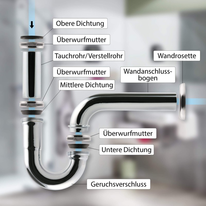 Pipe Odour Trap for Washbasin | Siphon | Odour Trap