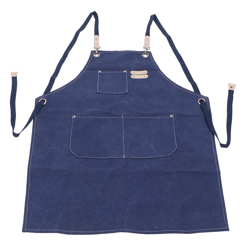 Cotton Canvas Apron Adjustable Cross Back Apron Kitchen Cooking Apron
