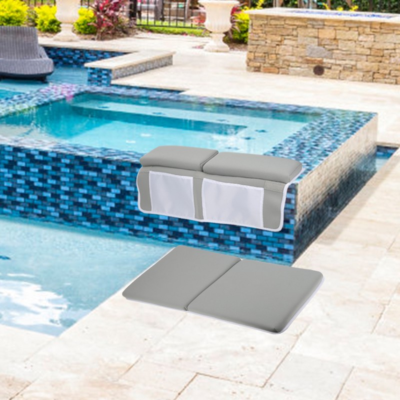 Neoprene Light Gray Rectangle Outdoor Swimming Kneeler Pad Indoor Bathroom