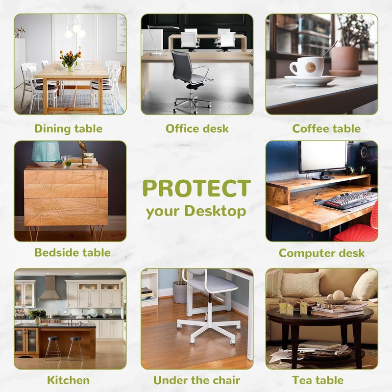 Eisdroma 28 x 44 Inch Clear Table Cover Protector, 1.5mm