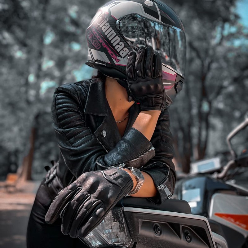 Harssidanzar Women's Motorcycle Gloves, Motorcycle Gloves, Road Racer, Bicycle Climbing,