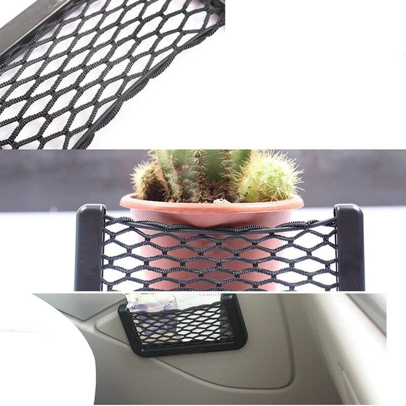 BSBSDJB 2pcs Car Interior Body Edge Black Elastic Net Storage