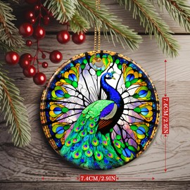 Dodosky Colorful Ceramic Peacock Christmas Ornament, Peacock Ornaments for Christmas Tree, Holiday Decorations, Christmas Decor, Peacock Lovers, Peacock Gifts, Christmas Ornament Gift Ideas