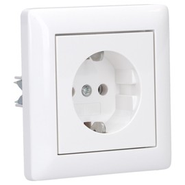 Complete Set GIRA Standard 55 Frame, Single – Pure White, Glossy with Socket – GIRA – White