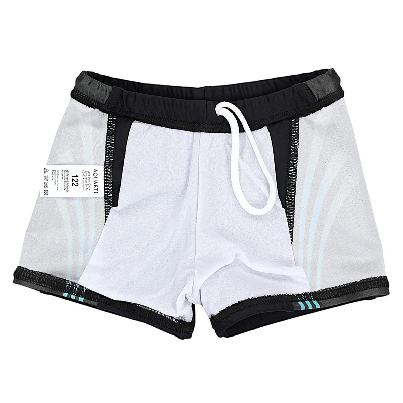 Aquarti Boys' Swimming Trunks with Contrasting, 16101 Black/Blue